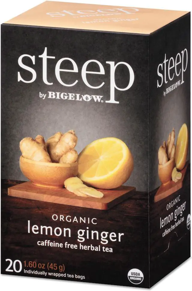 Alt view image 4 of 13 - steep Tea, Lemon Ginger, 1.6 oz Tea Bag, 20/Box 17704