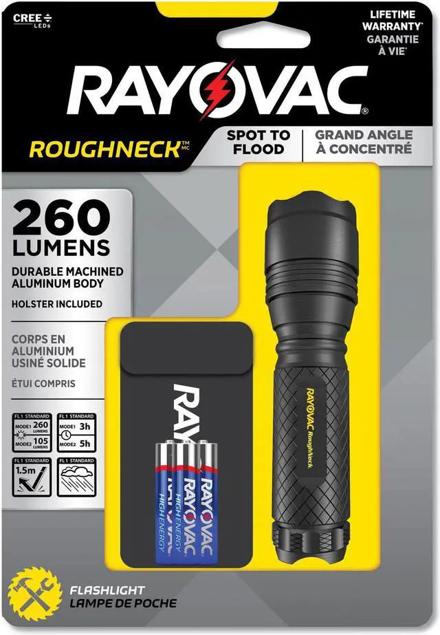 Alt view image 18 of 20 - Rayovac LED Aluminum Flashlight 3 AAA Black RNT3AAAB