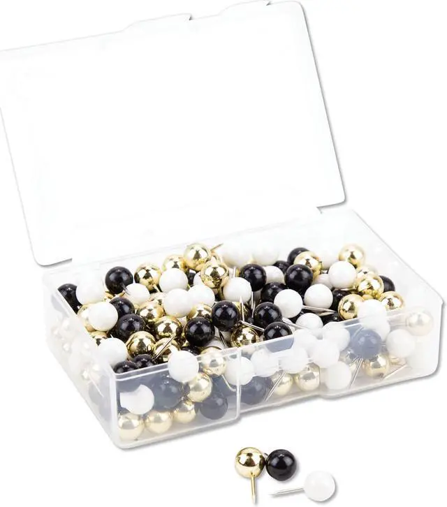 Alt view image 5 of 13 - U Brands Fashion Sphere Push Pins Plastic Assorted 7/16" 200/Pack 3084U06-24