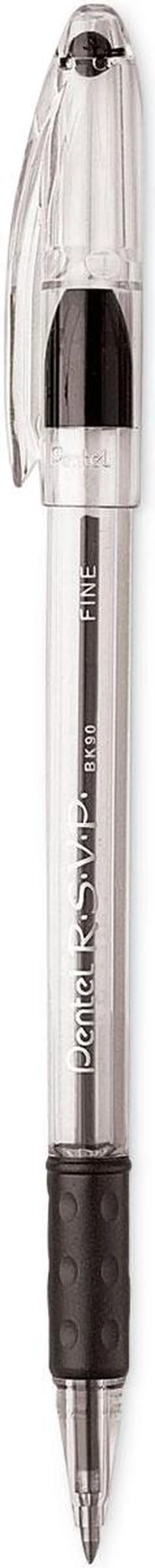 Alt view image 3 of 14 - Pentel R.S.V.P. Stick Ballpoint Pen .7mm Translucent Barrel Black Ink 24/Pack BK90ASW2