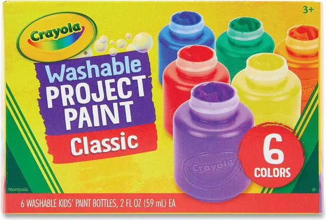 Alt view image 15 of 20 - Crayola Llc Formerly Binney & Smith BIN541204 Washable Kids Paint 6 Jar Set