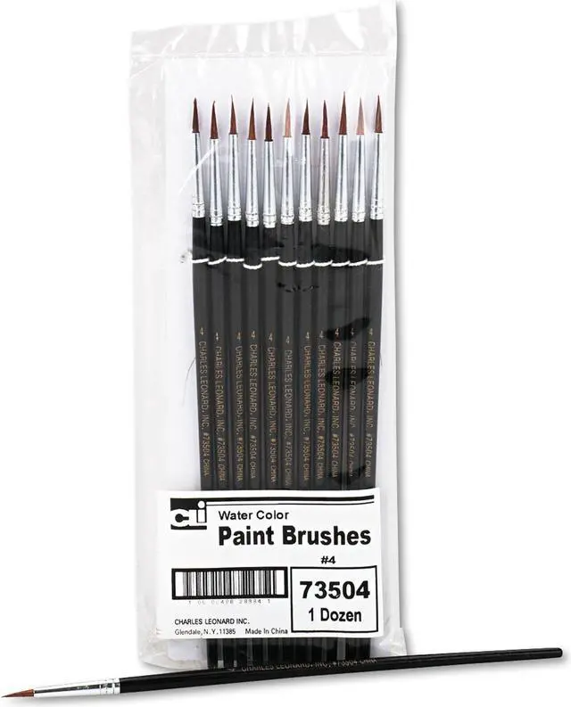 Alt view image 4 of 5 - Artist Brush, Size 4, Camel Hair, Round, 12/Pack