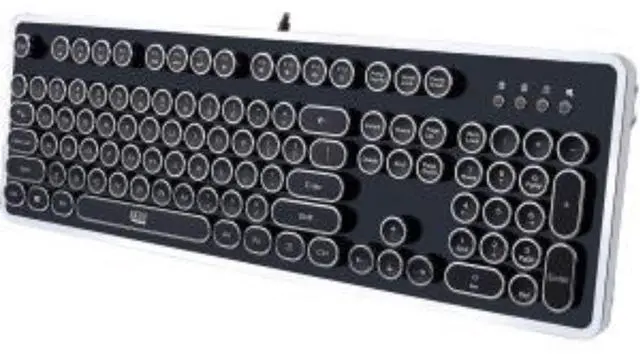 Alt view image 4 of 7 - ADESSO AKB-636UB ADESSO FANCY TYPEWRITER MECHANICAL USB KEYBOARD, RETRO ELEGANT DESIGN WITH ADJUS