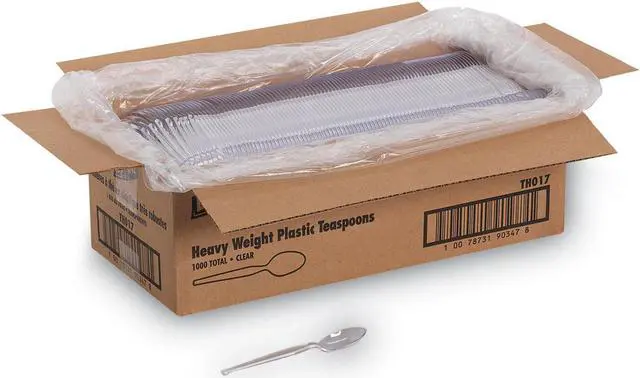 Alt view image 3 of 4 - Disposable Spoon, Crystal, Heavy Weight, PK1000