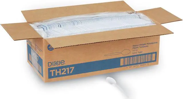 Alt view image 3 of 3 - Plastic Cutlery Heavyweight Teaspoons White 1000/Carton