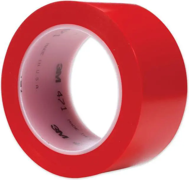 Alt view image 2 of 12 - 3M 471 Floor Marking Tape, vinyl, No Legend, Red, 2 in W., 5.2 mil Thickness