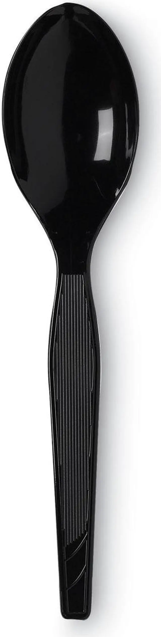 Alt view image 2 of 2 - Plastic Cutlery Heavy Mediumweight Teaspoons Black 1000/Carton