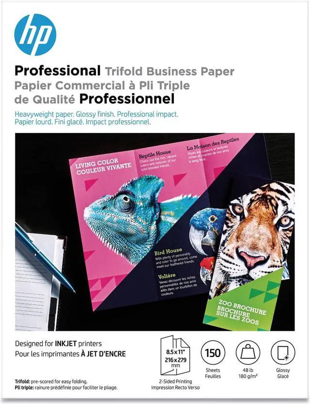 Alt view image 3 of 14 - HP Professional Trifold Business Glossy Brochure 4WN12A