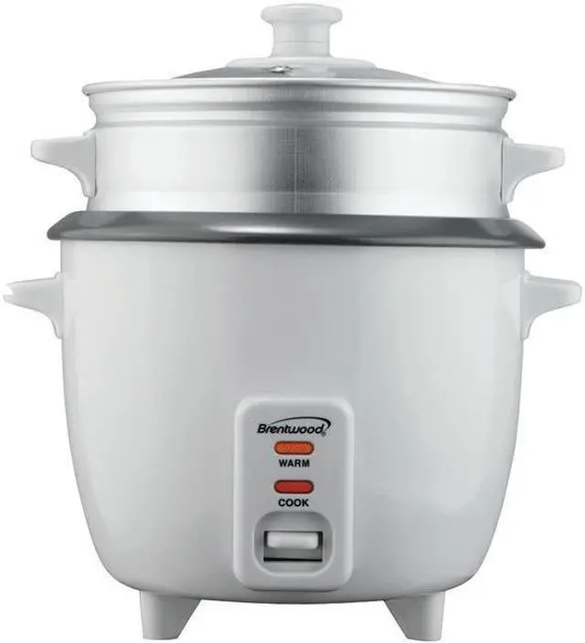 Alt view image 4 of 10 - Brentwood TS-180S 8-Cup Uncooked/16-Cup Cooked Rice Cooker and Food Steamer - White