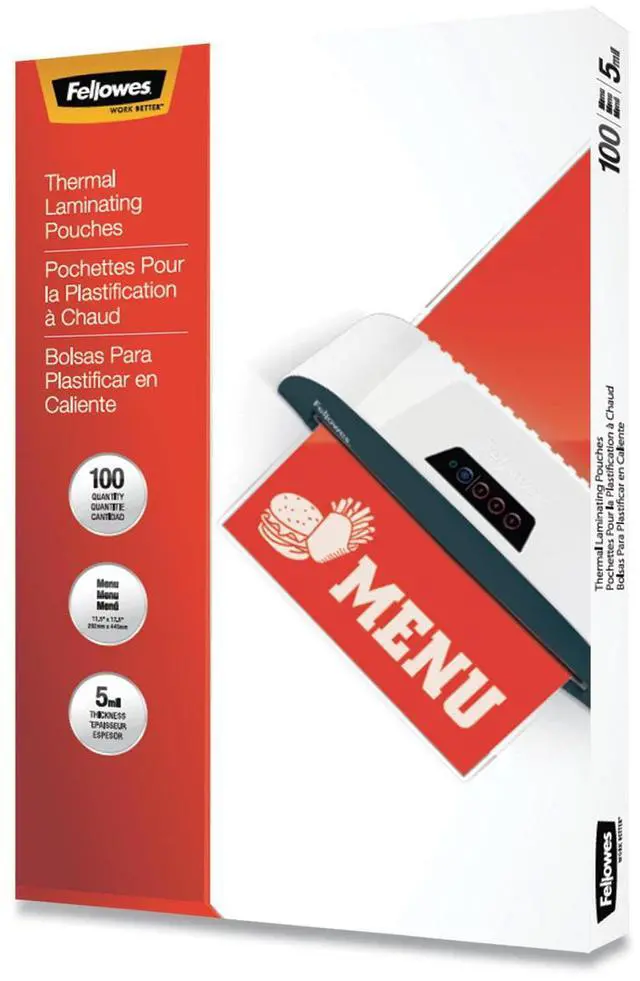 Alt view image 20 of 20 - Fellowes Thermal Laminating Pouches Menu 5 mil 100/Pack 5746001