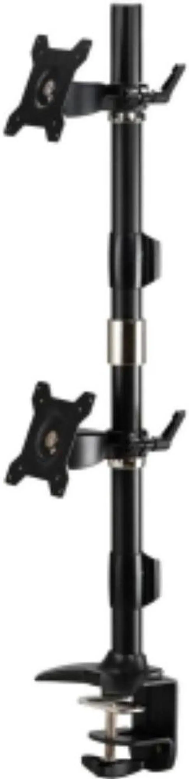 Alt view image 5 of 7 - Amer Mounts Clamp Based Vertical Dual Monitor Mount For Two 15"-24" Lcd/Led Flat Panels