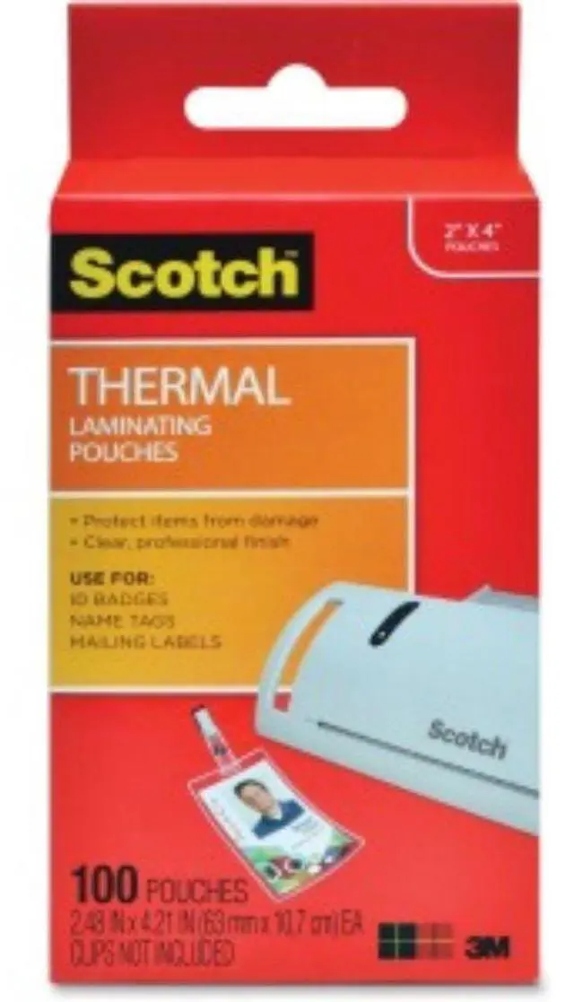 Alt view image 4 of 17 - Laminating Pouches, 5 mil, 2.25" x 4.25", Gloss Clear, 100/Pack