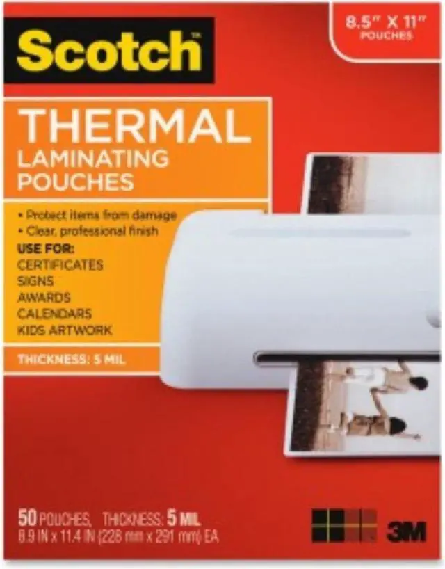 Alt view image 12 of 19 - Scotch Letter Size Thermal Laminating Pouches 5 mil 11 1/2 x 9 50/Pack TP585450