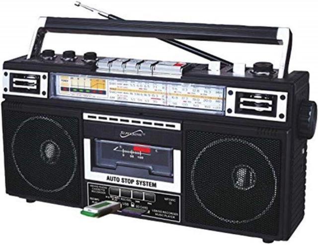 Alt view image 2 of 14 - Supersonic SC-3201BT-BK 4 Band Radio & Cassette Player + Cassette To Mp3 Converter & Bluetooth (Black)