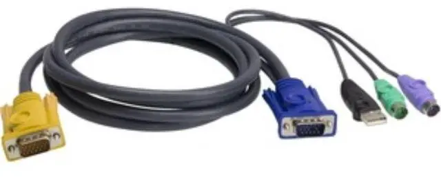 Alt view image 2 of 5 - Aten 2L5302UP 6feet USB PS2 Combo Cable for CS82 4U and CL5808 16N Cable