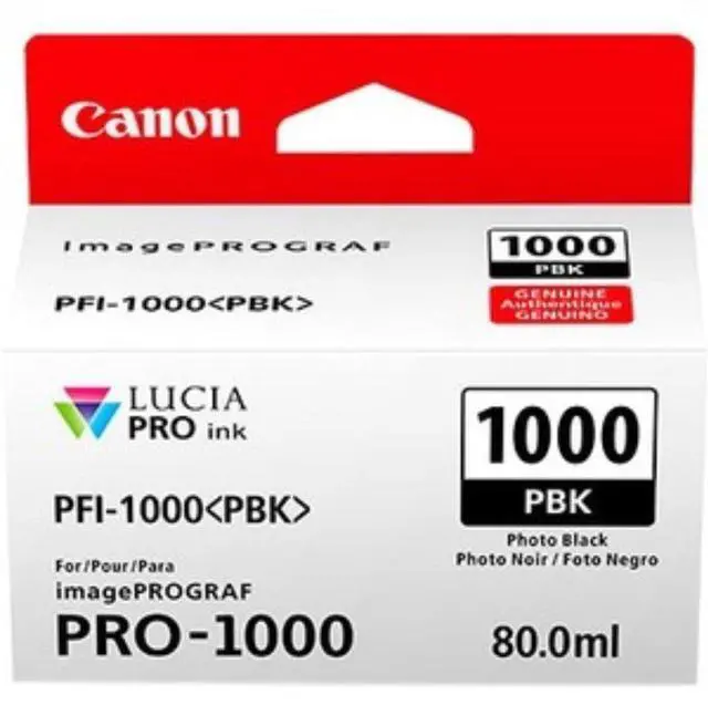 Alt view image 6 of 11 - Canon PFI-1000 PBK Photo Black LUCIA PRO ink for imagePROGRAF PRO-1000 #0546C002