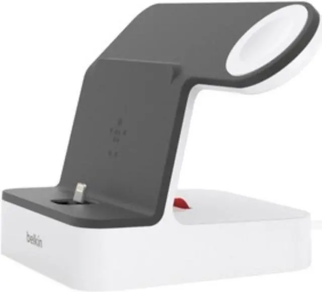 Alt view image 17 of 20 - BELKIN F8J237TTWHT PowerHouse White Charge Dock for Apple Watch + iPhone XS, iPhone XS Max, iPhone XR
