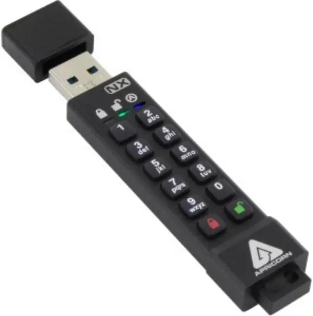 Alt view image 8 of 15 - Apricorn ASK3 32GB USB3.2 Type -A Flash Drive Black Model ASK3-NX-32GB