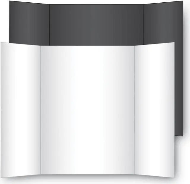 Alt view image 2 of 8 - Eco Brites Too Cool Tri-Fold Poster Board 36 x 48 Black/White 6/PK 27135