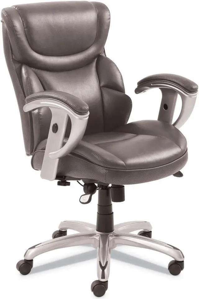 Alt view image 4 of 11 - Emerson Task Chair, 21 1/4w x 19 3/4d x 21 3/4h Seat, Gray Leather