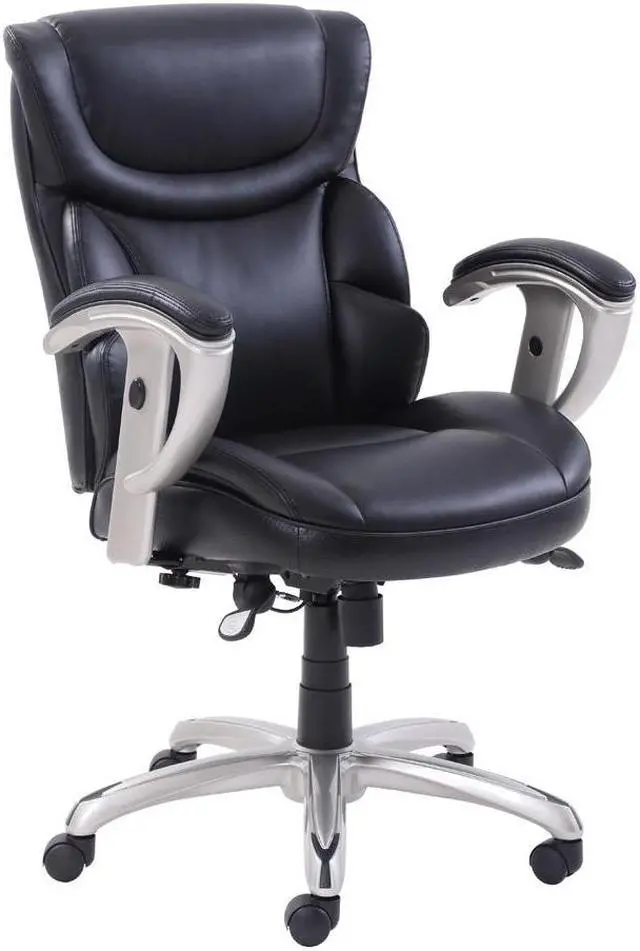 Alt view image 4 of 11 - SertaPedic Emerson Task Chair  Supports up to 300 lbs.  Black Seat/Black Back