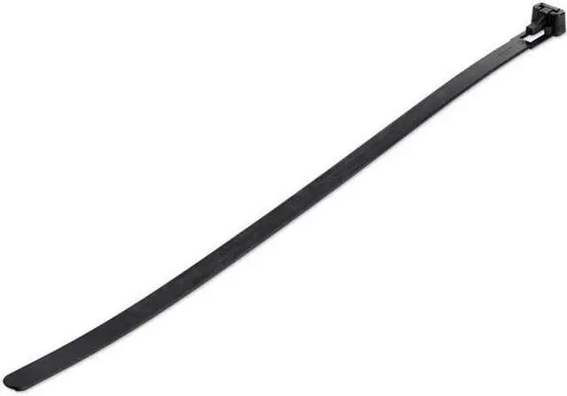 Main image of StarTech 10" Reusable Cable Ties Black XL Releasable Plastic Zip Ties UL1000pk