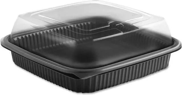Alt view image 3 of 7 - Anchor Packaging 4118515 Culinary Squares Anti-fog MW High Dome Lid, Combo Pack