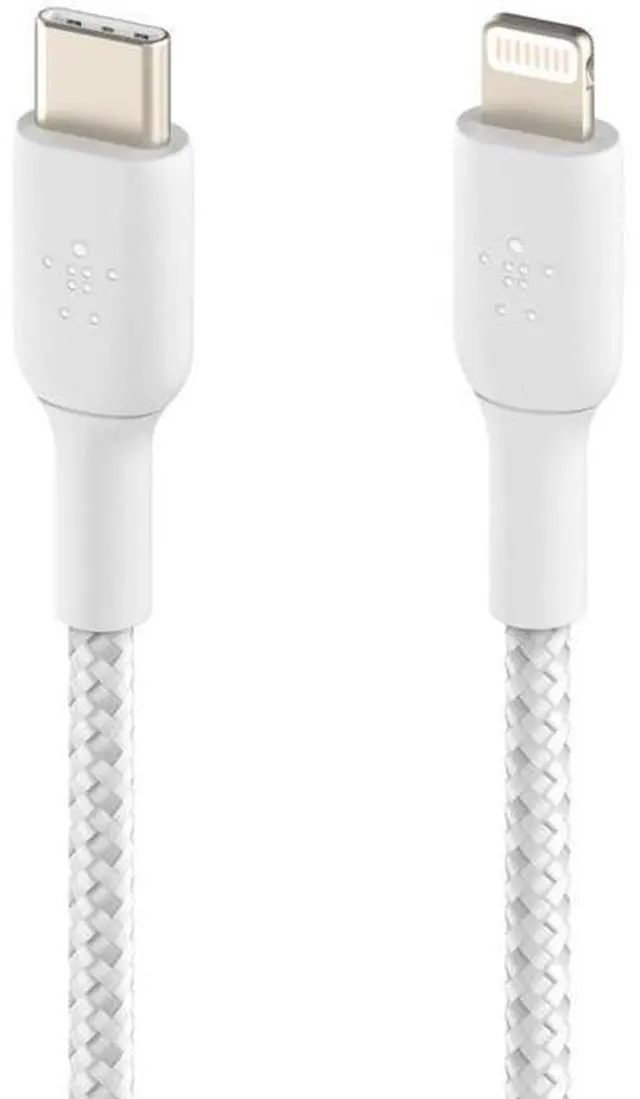 Main image of BELKIN CAA004bt2MWH BOOST CHARGE White Braided USB-C to Lightning Cable 6.56 ft. (2.0 m)
