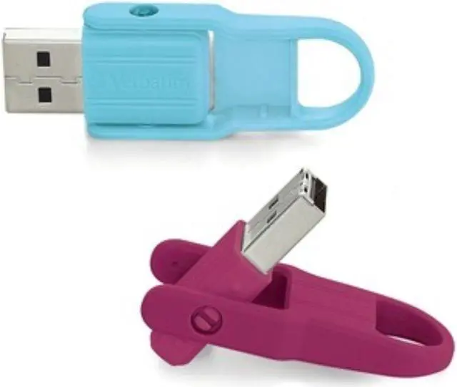 Alt view image 10 of 20 - Verbatim 16Gb Store 'N' Click Usb Flash Drive - 2Pk - Blue Yellow