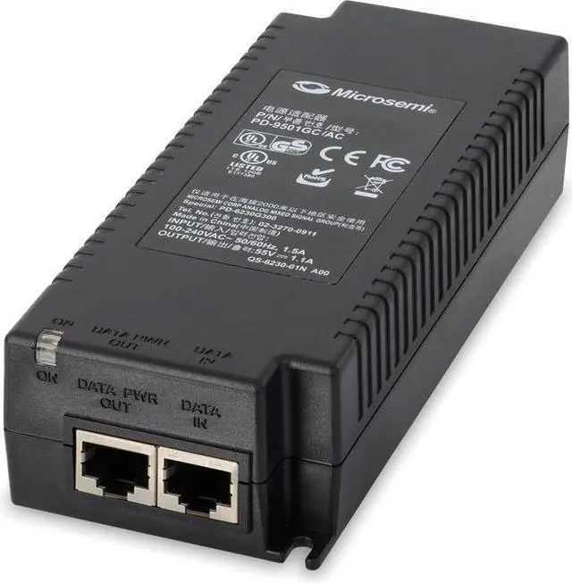 Main image of Microsemi 1 port 60W IEEE 802.3bt-compliant indoor PoE midspan PD9501GCACUS
