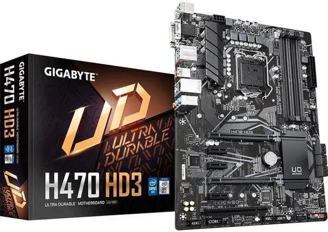 Alt view image 2 of 7 - GIGABYTE H470 HD3 LGA 1200 Intel H470 ATX Motherboard with Dual M.2, SATA 6Gb/s, USB 3.2 Gen 2