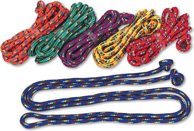 Alt view image 3 of 10 - Braided Nylon Jump Ropes, 8ft, 6 Assorted-Color Jump Ropes/Set CR8SET
