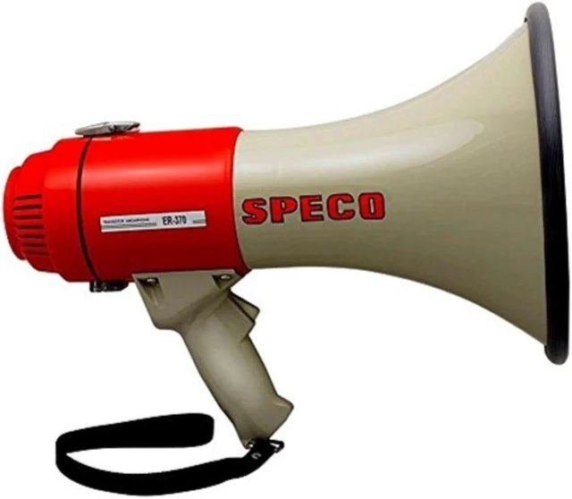 Alt view image 2 of 9 - Speco Er370 Deluxe Megaphone W/Siren - Red/Grey - 16W