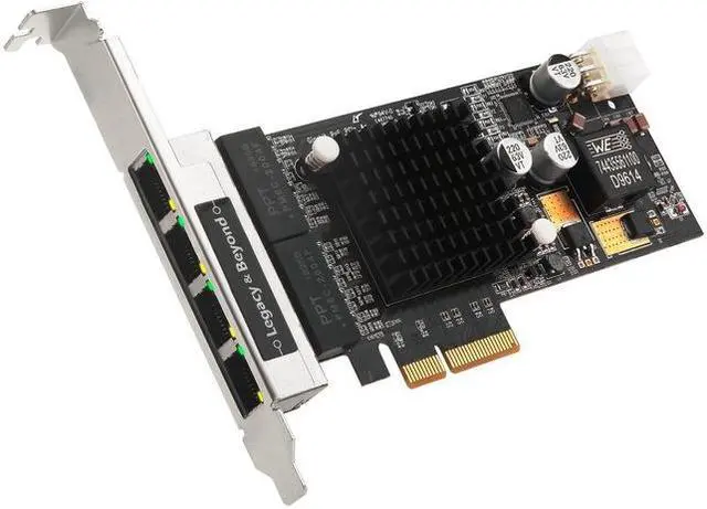 Main image of SIIG 4 Port Gigabit Ethernet with POE PCIe Card Intel 350 LBGE0811S1
