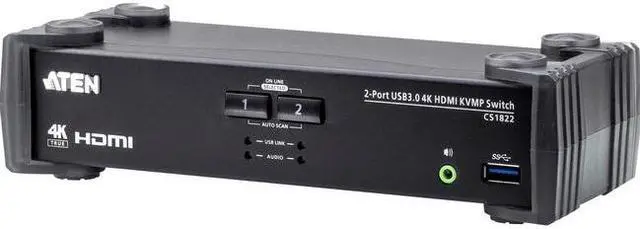 Alt view image 5 of 10 - Aten 2-Port USB 3.0 4K HDMI KVMP Switch CS1822