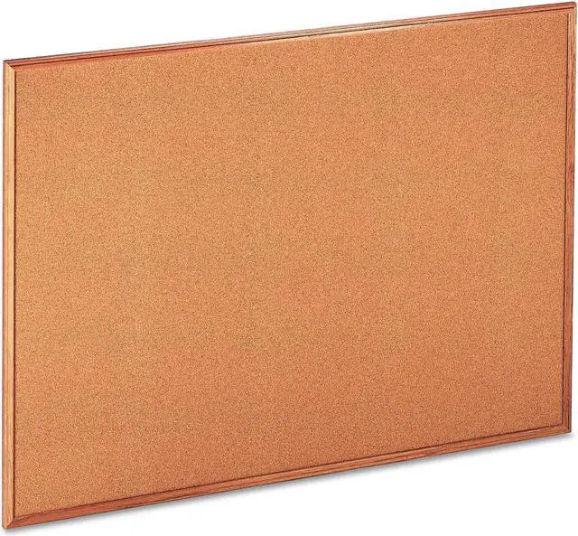 Alt view image 4 of 6 - UNIVERSAL Cork Board with Oak Style Frame 48 x 36 Natural Oak-Finished Frame