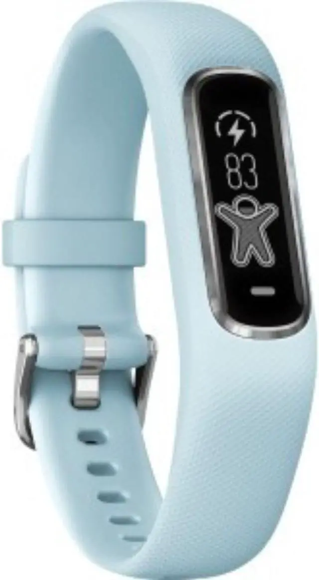 Alt view image 5 of 9 - Garmin USA 010-01995-14 Small Vivosmart 4 Smart Activity Tracker - Silver with Azure Blue Band