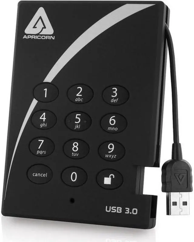 Main image of Apricorn Aegis Padlock A25-3PL256-S2000 2TB USB 3.0 External Solid State Drive