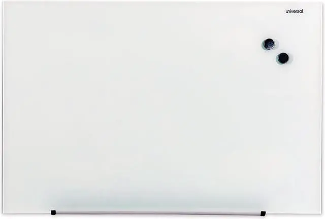 Alt view image 2 of 10 - Universal Frameless Magnetic Glass Marker Board, 36" X 24", White UNV43202