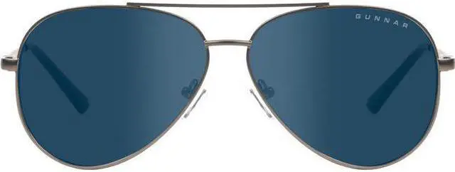 Alt view image 4 of 5 - Gunnar Maverick, Aviator style, Wire rim computer glasses, Gunmetal Frames, Sunglass Lens, 90% Blue Light and 100% UV Protection, MAV-05011