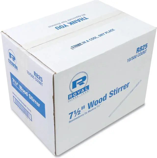 Alt view image 2 of 6 - Amercareroyal Wood Coffee Stirrers, 7.5" Long, 500/Box, 10 Boxes/Carton R825CT
