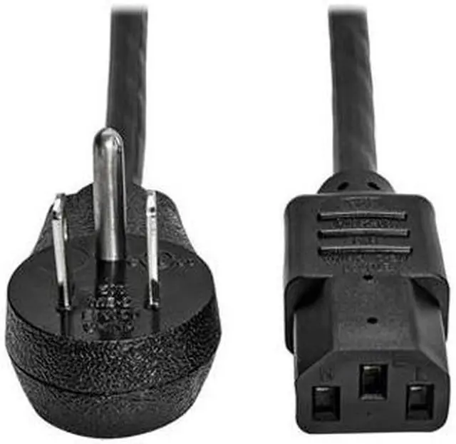 Alt view image 4 of 9 - Tripp Lite Model P007-012-15D 12 ft. Desktop Computer Power Cord, Right-Angle 5-15P to C13 - Heavy Duty, 15A, 125V, 14 AWG, 12 ft. Black