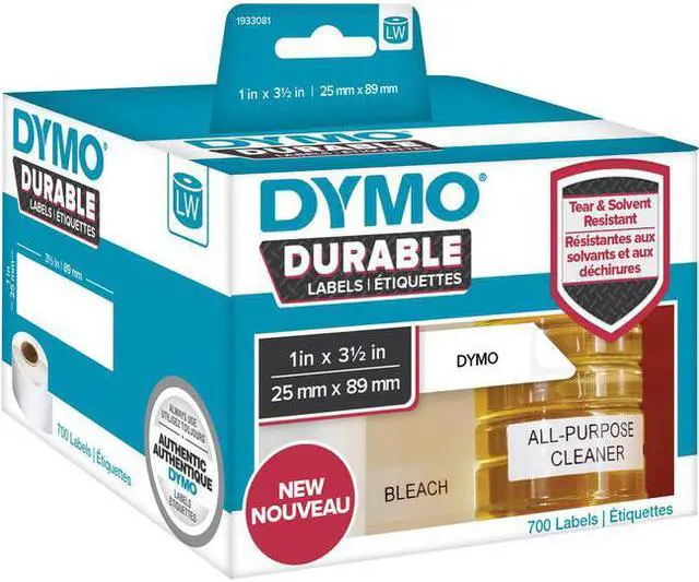 Alt view image 2 of 2 - DYMO LW Durable Industrial Labels for LabelWriter, White Poly, 1” x 3.5"