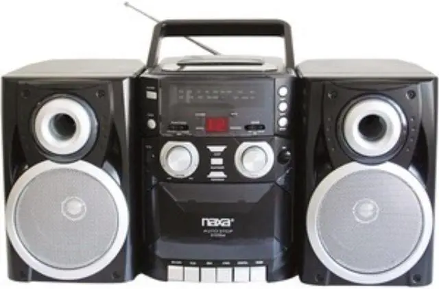Alt view image 4 of 6 - Naxa NPB426 Portable CD Player with AM/FM Radio, Cassette & Detachable Speakers