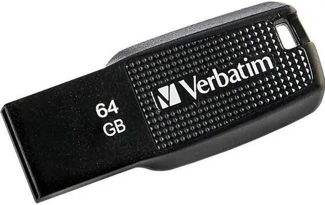 Alt view image 2 of 13 - Verbatim 64GB Ergo USB 2.0 Flash Drive - Black  70877