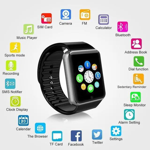 Alt view image 3 of 6 - Style Asia Touch Screen Bluetooth Enabled Smart Watch - Black Matte Finish