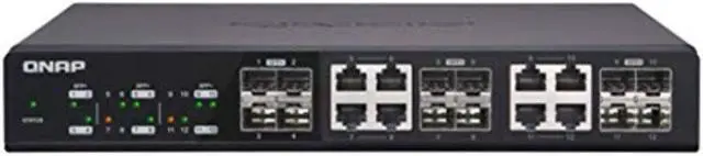 Main image of Qnap QSW-M1208-8C-US 12-port Switch w/ 4 SFP+ (Fiber)ports - 8 SFP+/RJ45 (Copper) Ports