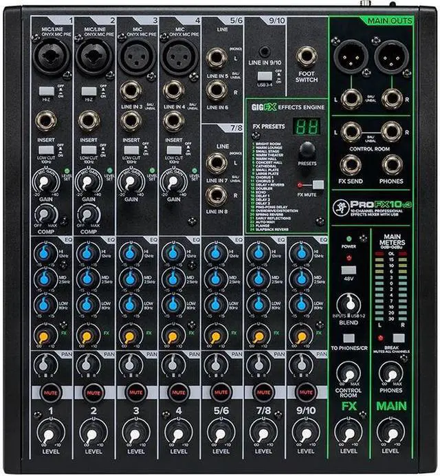 Alt view image 19 of 20 - Mackie PROFX10V3 10 Channel Professional Effects Mixer with USB