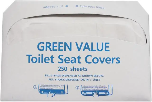 Alt view image 4 of 5 - GEN Half-Fold Toilet Seat Covers White 14 3/4 x 16 1/2 5000/Carton GVTSC5000