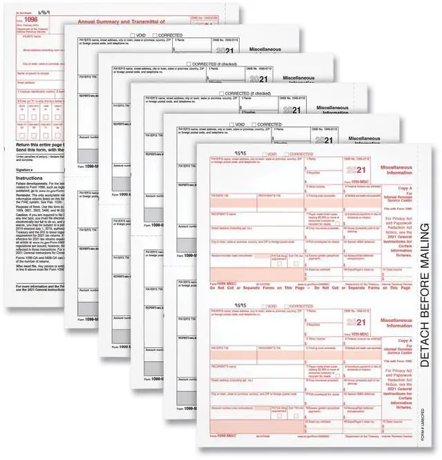 Main image of 5-Part 1099-MISC Tax Forms, 8.5 x 11, 50/Pack 22993MISC